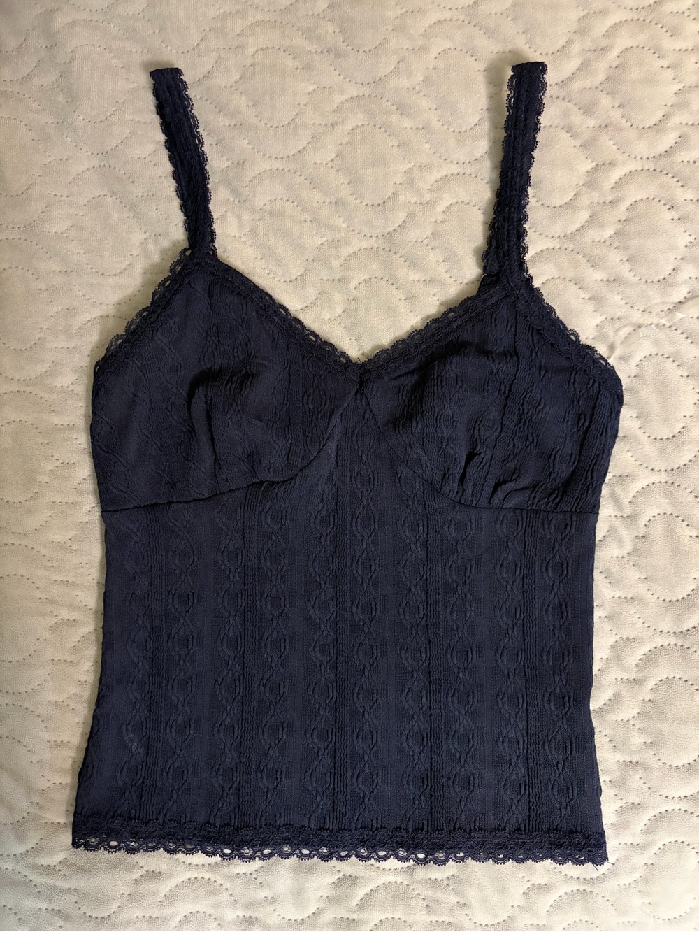Lace Navy Tank